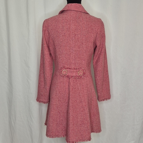 Cabi Madison Avenue Pink Tweed Coat - Size 6 - Picture 6 of 16